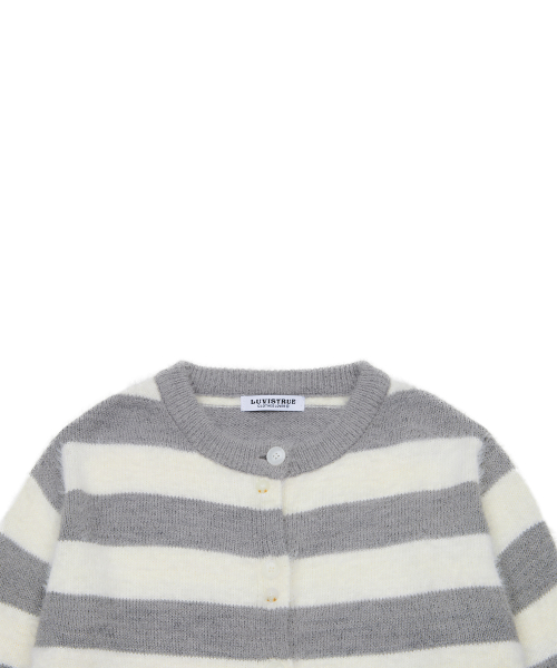 EV STRIPE DAMAGE CARDIGAN(GRAY)