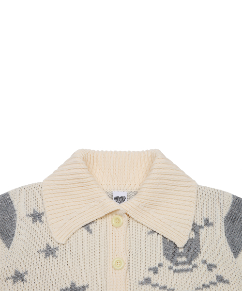 EV SKELETON KNIT CARDIGAN(CREAM)