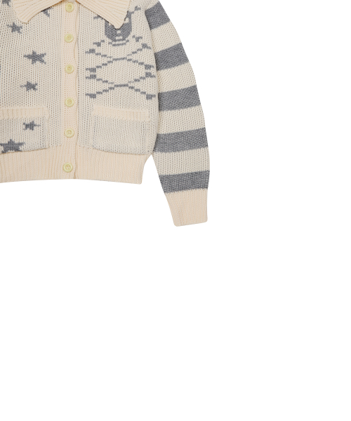 EV SKELETON KNIT CARDIGAN(CREAM)