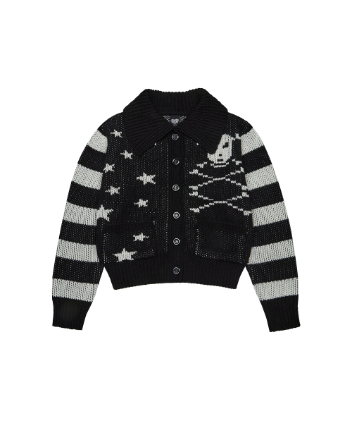 EV SKELETON KNIT CARDIGAN(BLACK)