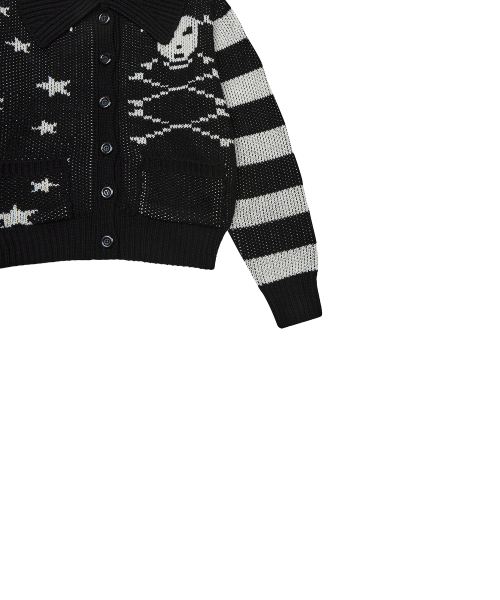 EV SKELETON KNIT CARDIGAN(BLACK)