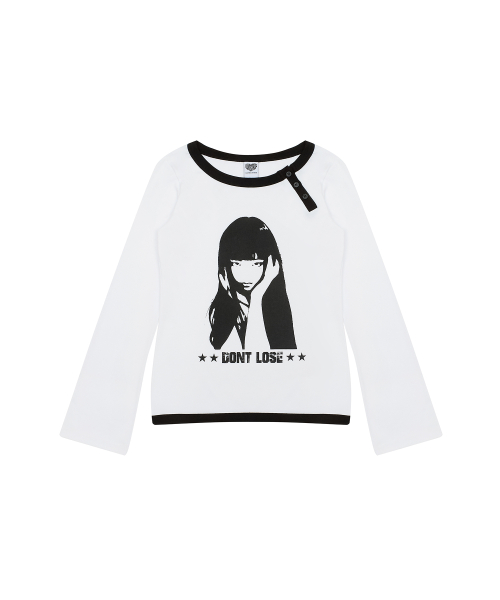 EV BUTTON LONG SLEEVE TEE(WHITE)