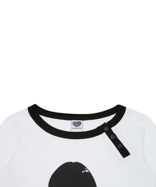 EV BUTTON LONG SLEEVE TEE(WHITE)