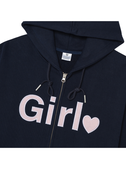 Girl zip-up hoodie - Navy