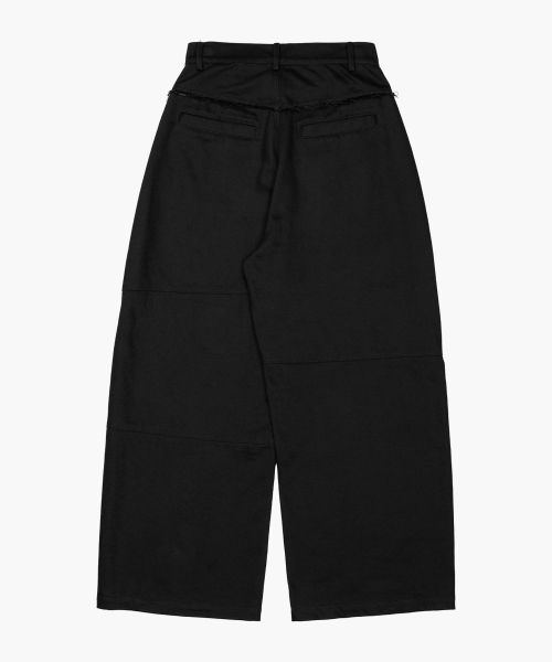 Backflare Curved Pants Black