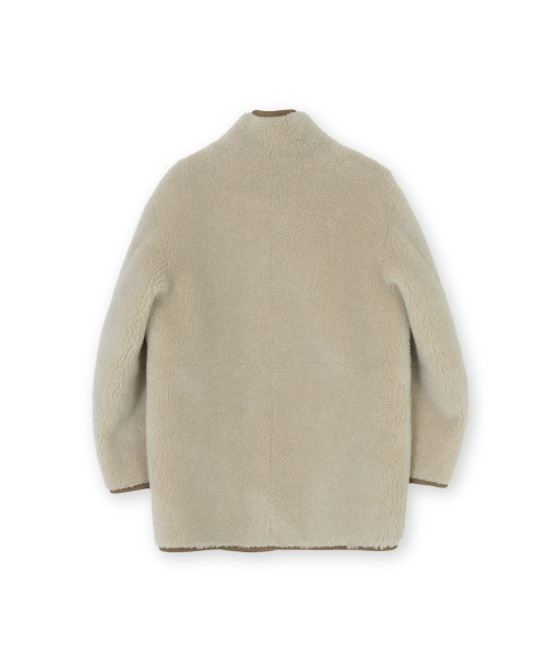W Reversible Shearling Jacket, Beige