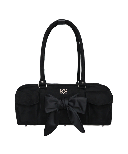Bow Pottie Bag (Suede Black)