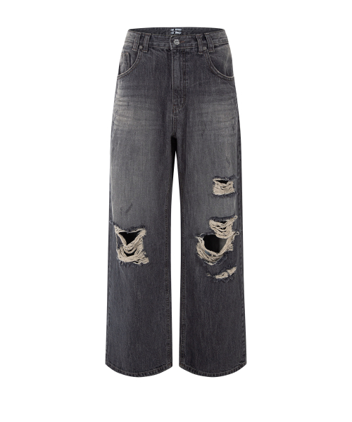 Jay Destroyed Wide Denim (Vintage Grey)