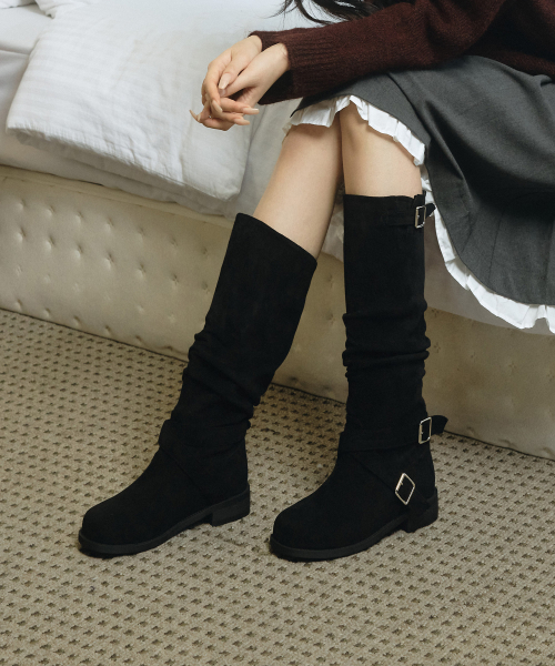 Layer Buckle Mid Boots (att6020)