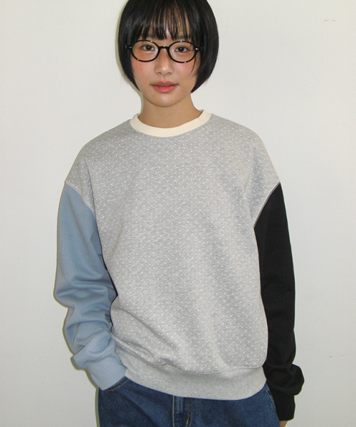 MULTI COLOR SWEATSHIRT GREY DOT