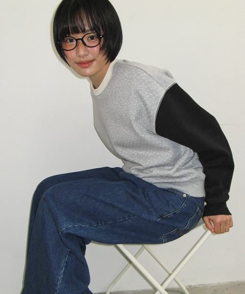 MULTI COLOR SWEATSHIRT GREY DOT