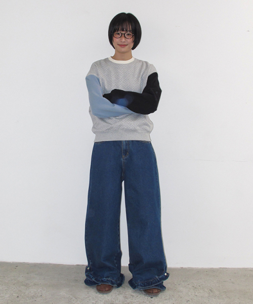 MULTI COLOR SWEATSHIRT GREY DOT
