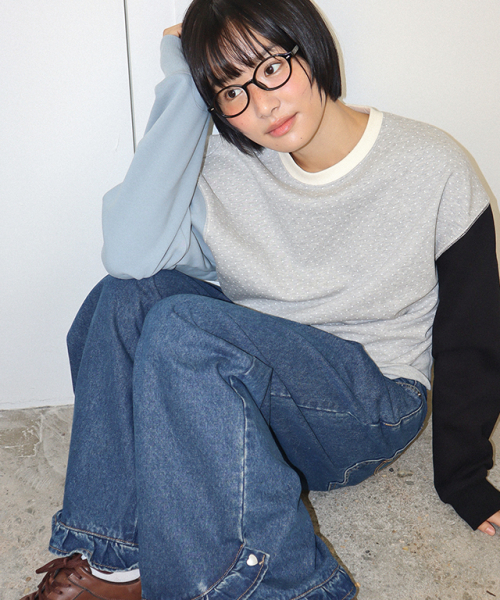MULTI COLOR SWEATSHIRT GREY DOT