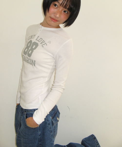 88 STAR HENRYNECK LONG SLEEVE WHITE