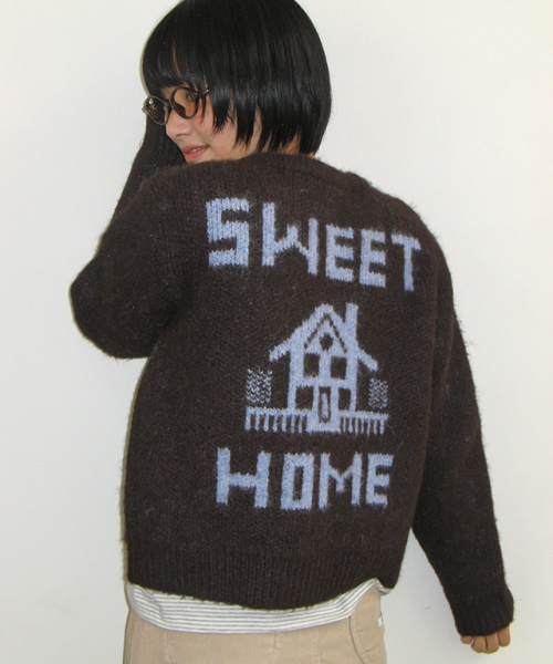 R SWEET HOME KNIT CARDIGAN BROWN