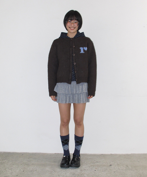 R SWEET HOME KNIT CARDIGAN BROWN