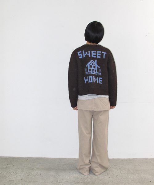 R SWEET HOME KNIT CARDIGAN BROWN