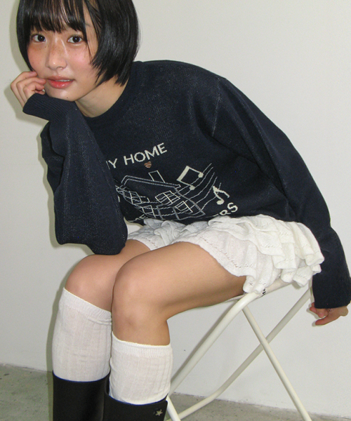 MELODY HOUSE KNIT PULLOVER NAVY