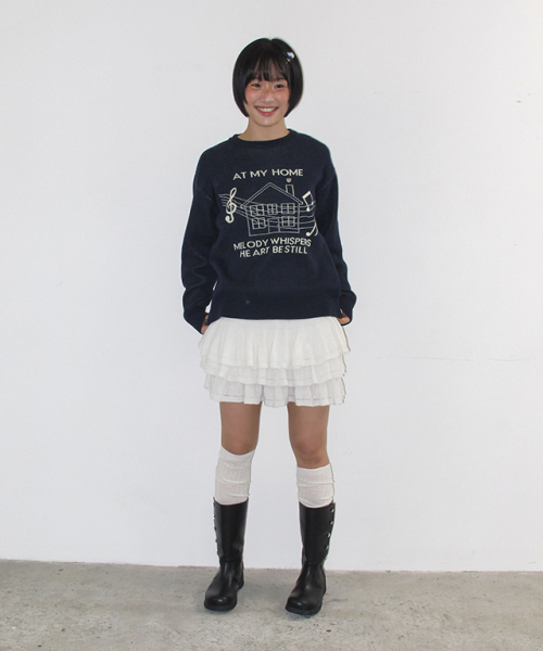 MELODY HOUSE KNIT PULLOVER NAVY