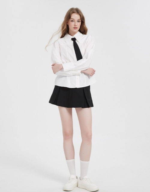 베이직 옥스퍼드 타이 셔츠 화이트