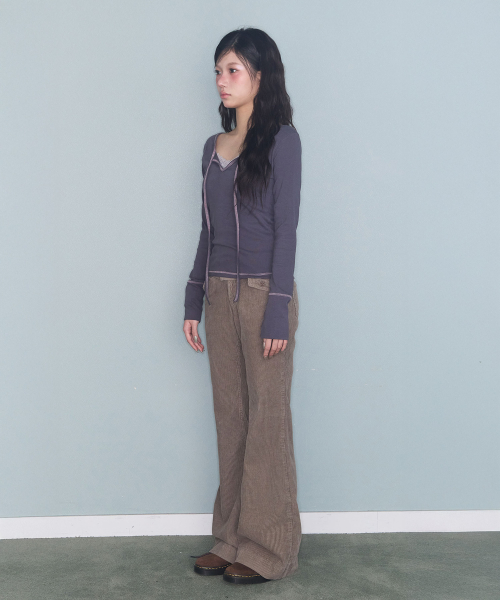 FLOWER LOW CODUROY PT BEIGE