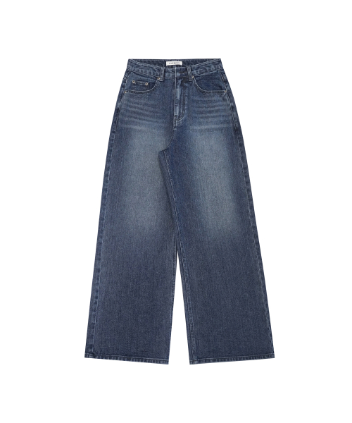 STITCH LINE WIDE DENIM PT BLUE