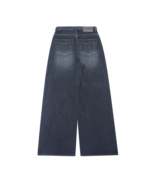 STITCH LINE WIDE DENIM PT DARK NAVY