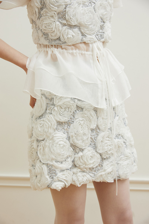 Silver Floral Skirt
