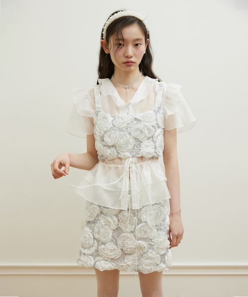 Silver Floral Skirt