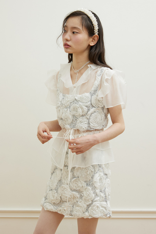 Silver Floral Bustier