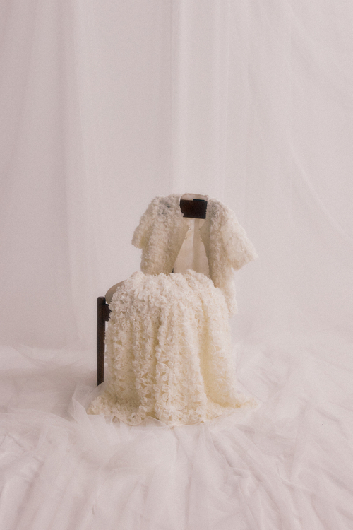 White Floral Tulle Skirt