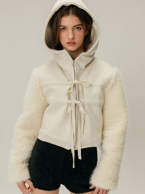 SHEARLING WOOL COAT / IVORY