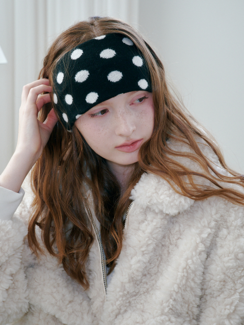 Dot Pattern Hairband (Black)