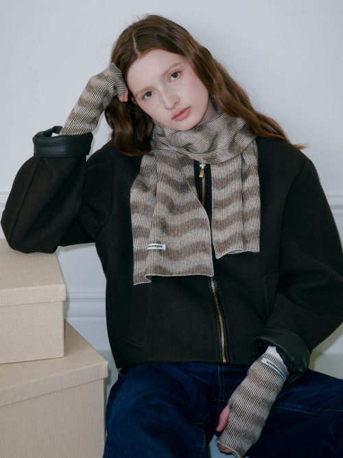 Moire Wave Muffler (Brown)