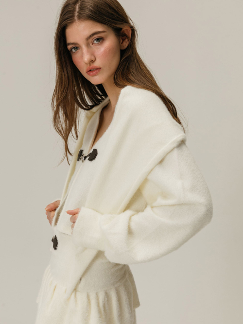 BUCKLE SNOWFLAKE CARDIGAN SET / IVORY