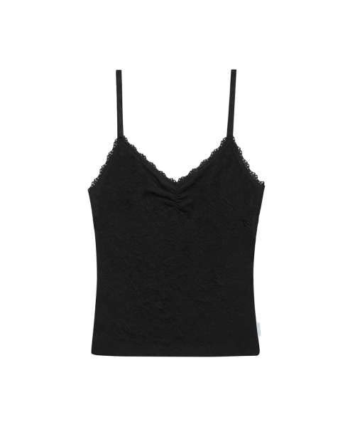 FLOWER EMBOSSED SLEEVELESS BLACK