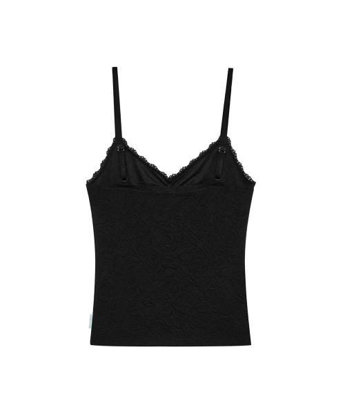 FLOWER EMBOSSED SLEEVELESS BLACK