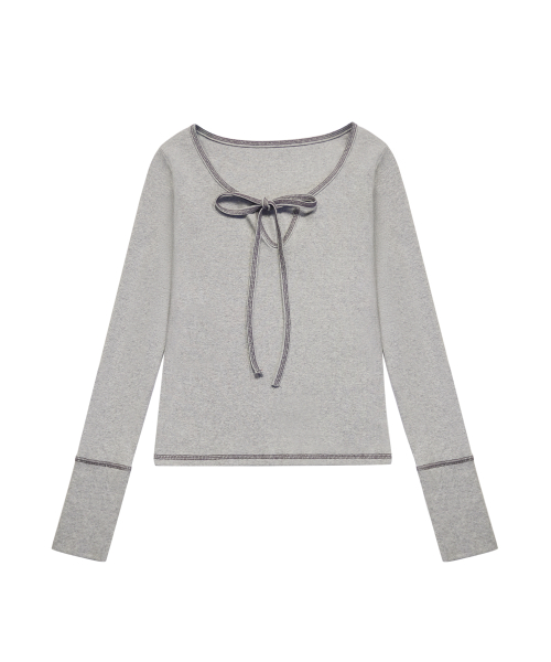 STITCH RIBBON T GREY