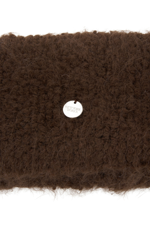 [RABBIT FUR] COIN HAIR BANDANA_DARK BROWN