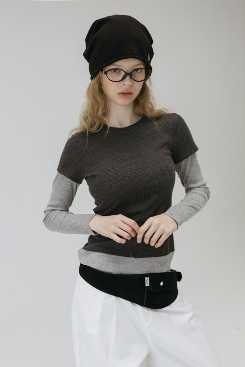 SUEDE POCKET BELT BAG_BLACK