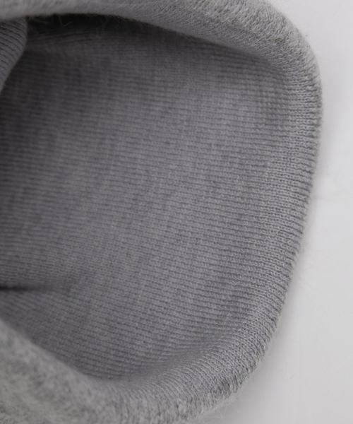 LACE LABEL ANGORA BEANIE MELANGE GRAY
