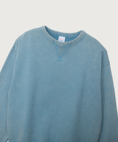 여성 빈티지 워싱 루즈핏 기모 스웨트셔츠 Wash Blue