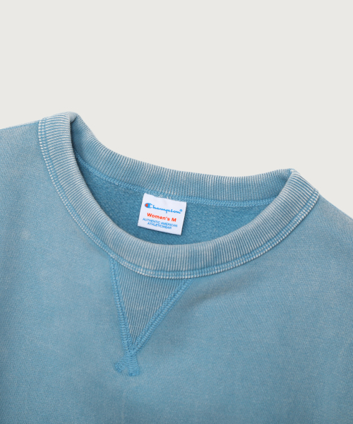 여성 빈티지 워싱 루즈핏 기모 스웨트셔츠 Wash Blue