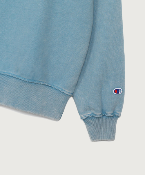 여성 빈티지 워싱 루즈핏 기모 스웨트셔츠 Wash Blue