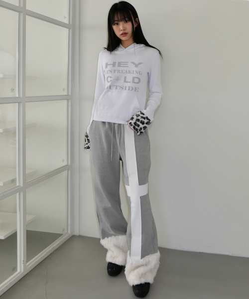 EV FUR TRIM TRAINING PANTS(GRAY)