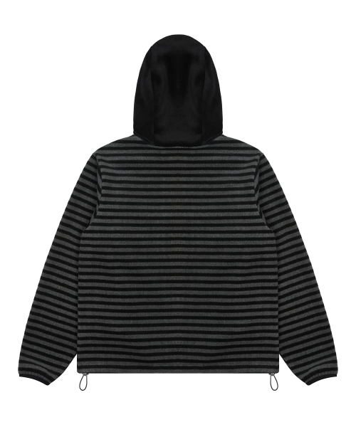 EV HALF ZIP FLEECE HOODIE(BLACK)