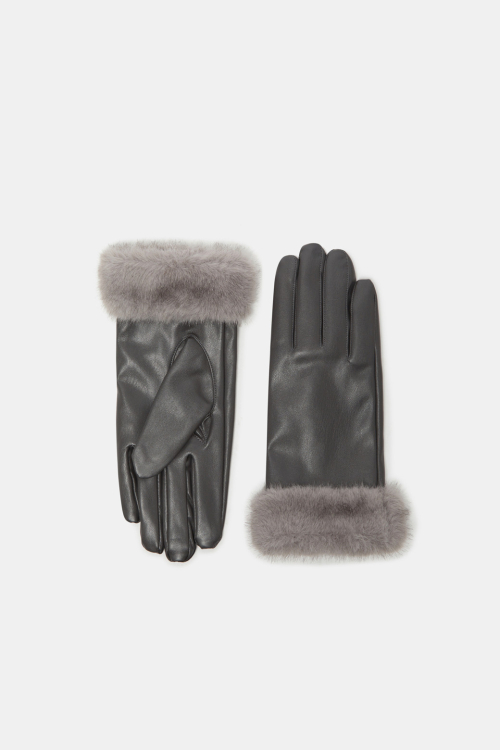 Fur Trim Gloves_RCHAX25642GYX