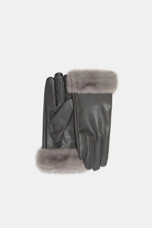 Fur Trim Gloves_RCHAX25642GYX