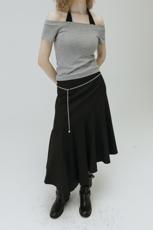 [TITANIUM] TWIST METAL CHAIN BELT_SILVER
