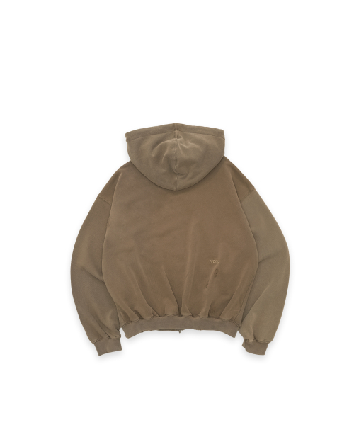tuewid classic embroidery set up zip-up in umber